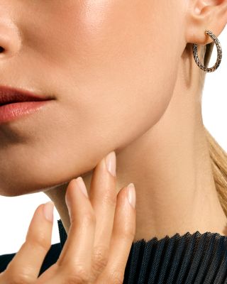 Sterling Silver JH Essentials Chain Motif Hoop Earrings