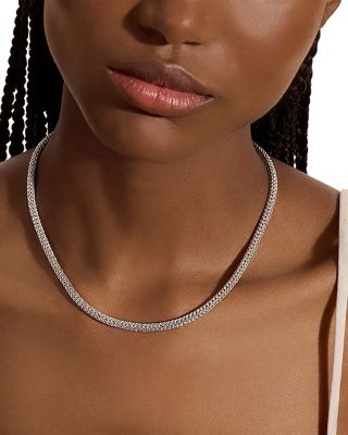 Sterling Silver Icon Woven Link Chain Necklace, 18"