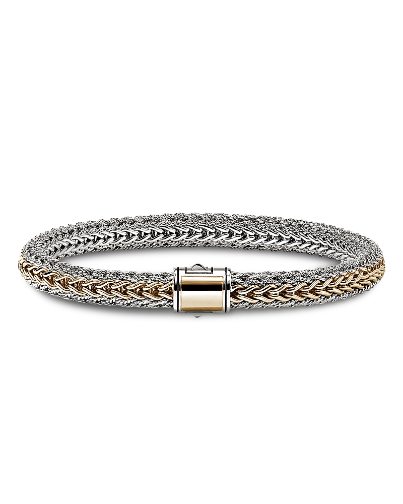 John Hardy 14K Yellow Bonded Gold & Silver Icon Reversible Woven Bracelet, 6.5mm