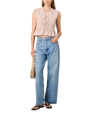 Rhodes Pop Gingham Peplum Top