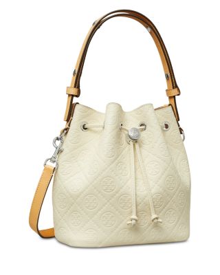 T Monogram Leather Bucket Bag