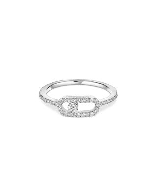 18K White Gold Diamond Move Uno Ring
