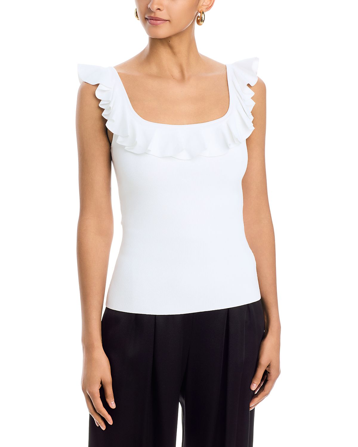 Michael Kors Square Neck Ruffle Top