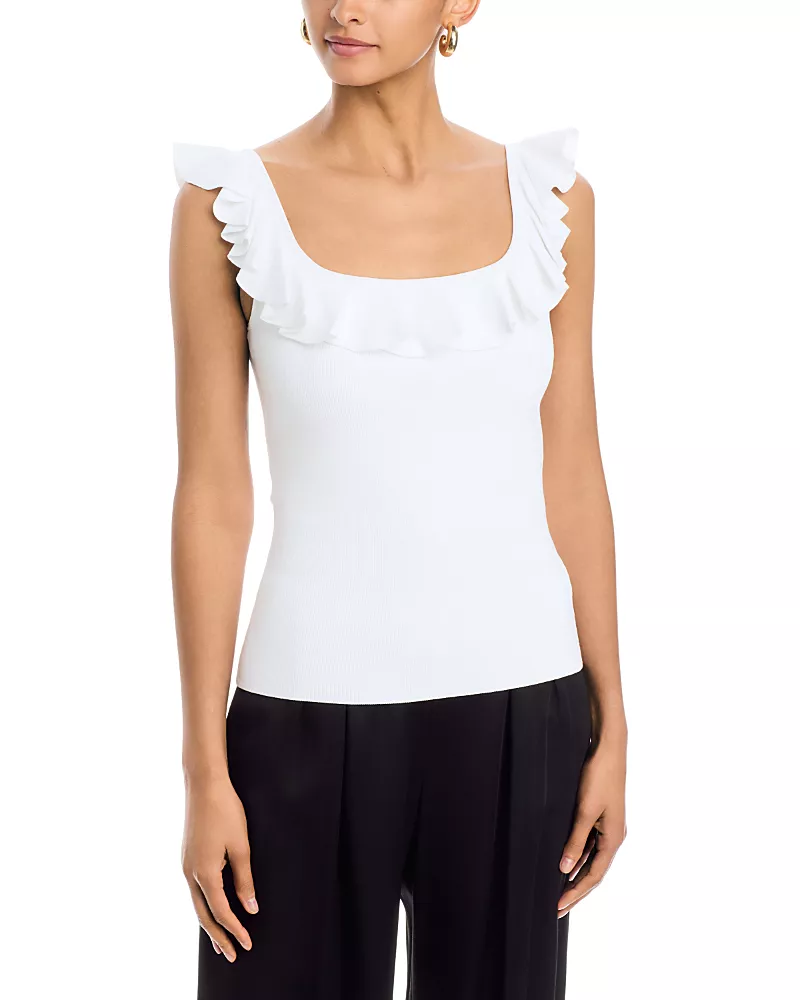 Michael Kors Square Neck Ruffle Top