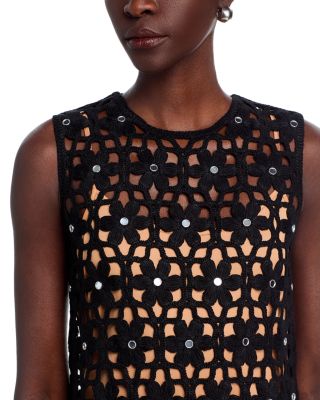 Faux Crochet Mini Dress