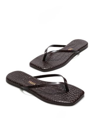 Women's Lily Animal Print Square Toe Flip Flops