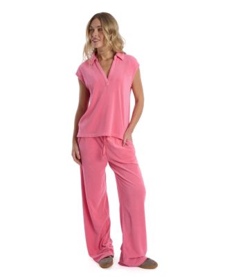 Crochet Trim Polo Top