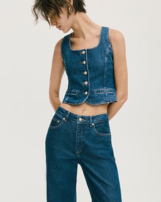 Joey Wide Leg Ankle Jeans in Tide