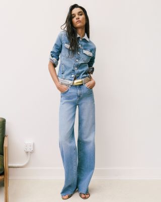 Louane Ultra High Rise Wide Leg Flared Jeans in Bexley