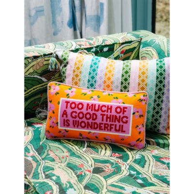 Too Much Needlepoint Decorative Pillow