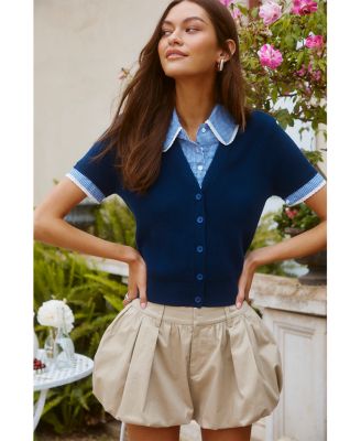 Marlee Mixed Media Cardigan Sweater 