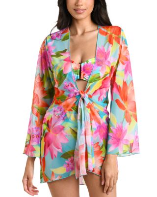 Sunset Botanica Mini Kimono Cover Up
