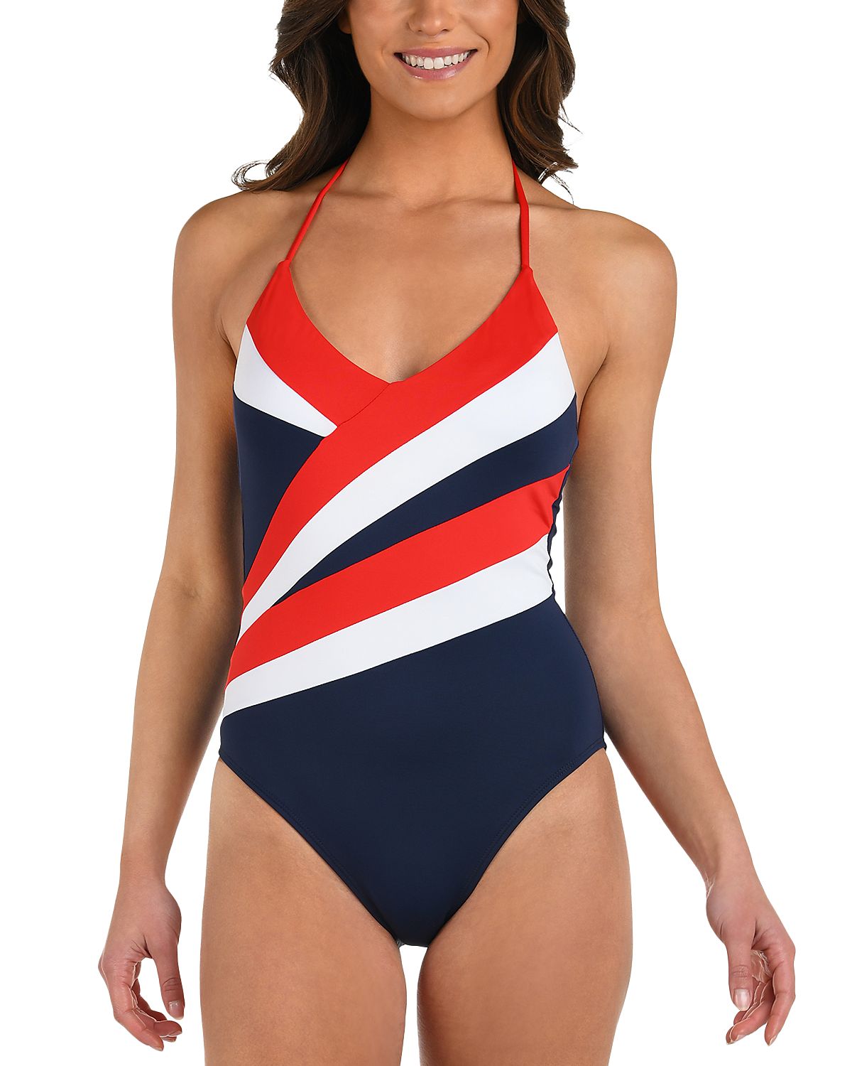 La Blanca Americana Halter Strap Back One Piece Swimsuit