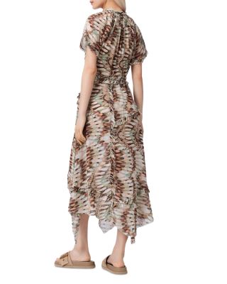 floral maxi dress with sleeves Nuichan women's chiffon maxi dress, long sleeve floral dress in green