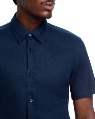 stafford men's regular fit easy care stretch dress shirt Navy Orange Micro-Check Dress Shirt main image 0