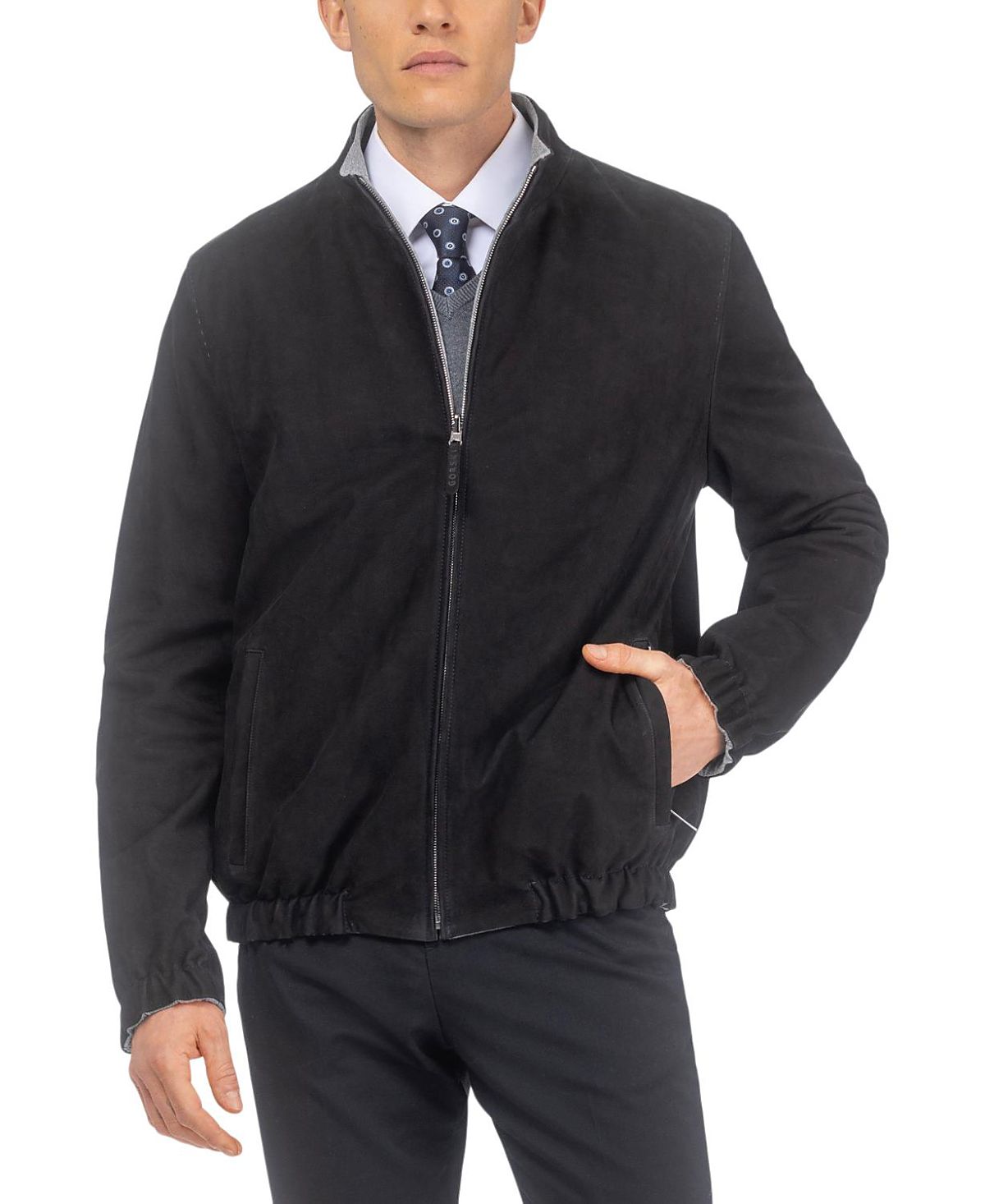 Gorski Men's Nubuck Jacket Reversible to Cashmere & Wool Crafted From Loro Piana