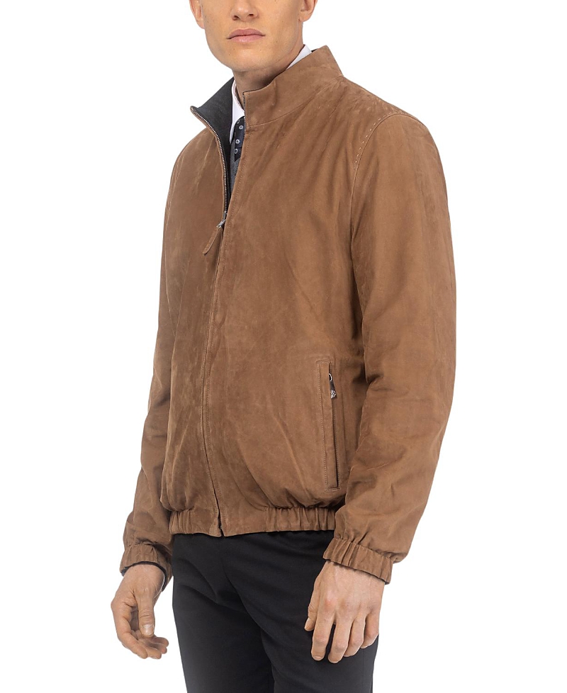 Gorski Men's Nubuck Jacket Reversible to Cashmere & Wool Crafted From Loro Piana