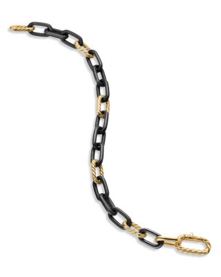 DY Madison&reg; Chain Bracelet in Black Titanium with 18K Yellow Gold, 8.5mm