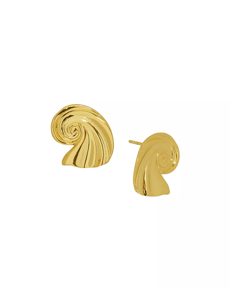 Ottoman Hands Women's Waterproof Wave Stud Earrings