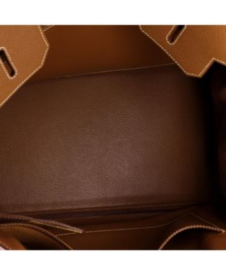 Birkin 35 Handbag Brown Veau Grain Lisse with Gold Hardware