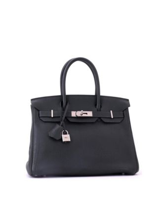 Birkin 30 Handbag Green Togo with Palladium Hardware