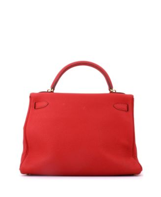 Kelly 32 Handbag Red Togo with Gold Hardware