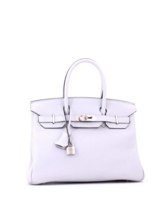 Birkin 30 Handbag Blue Clemence with Palladium Hardware