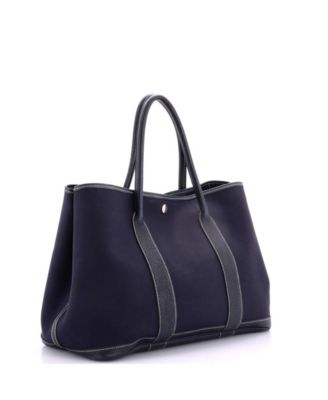 36 Garden Party Tote Toile and Leather