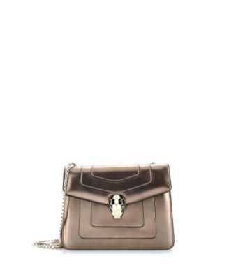  Small Serpenti Forever Square Shoulder Bag Metallic Leather