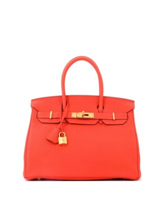 Birkin 30 Handbag Orange Togo with Gold Hardware