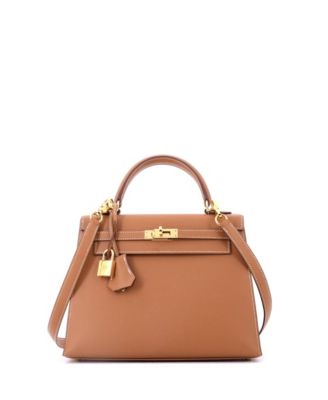 Kelly 25 Handbag Brown Epsom with Gold Hardware