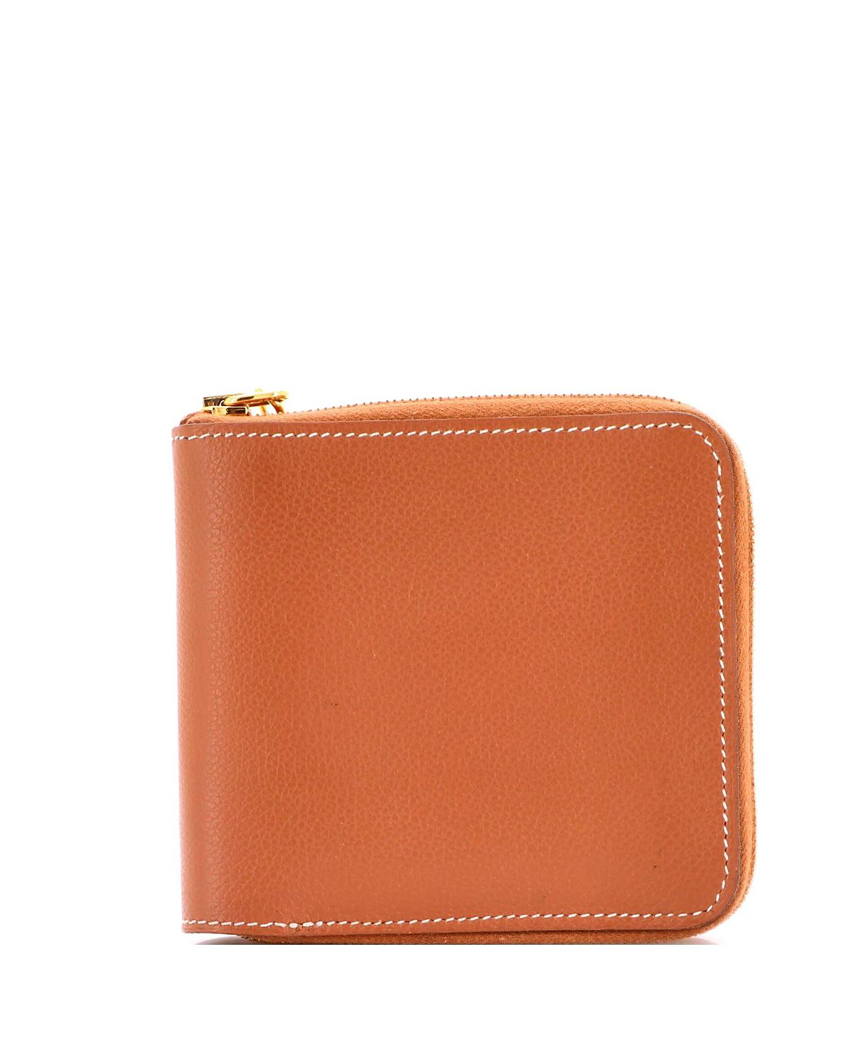 Pre-Owned HERMES Zipengo Ii Chaine d'Ancre Zip Wallet Leather