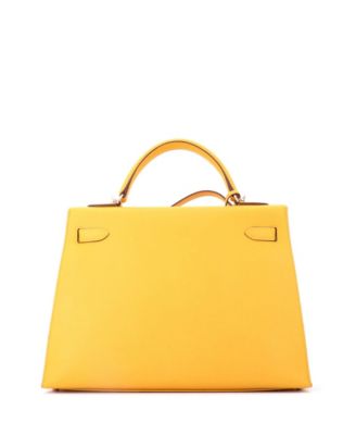 Kelly 32 Handbag Yellow Epsom with Palladium Hardware