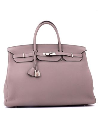 Birkin 40 Handbag Grey Togo with Palladium Hardware