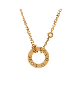  2 Diamonds Love Pendant Necklace 18K Gold and Diamonds, 19.25"