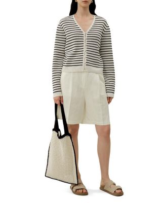 Toscana Striped Pointelle Cardigan