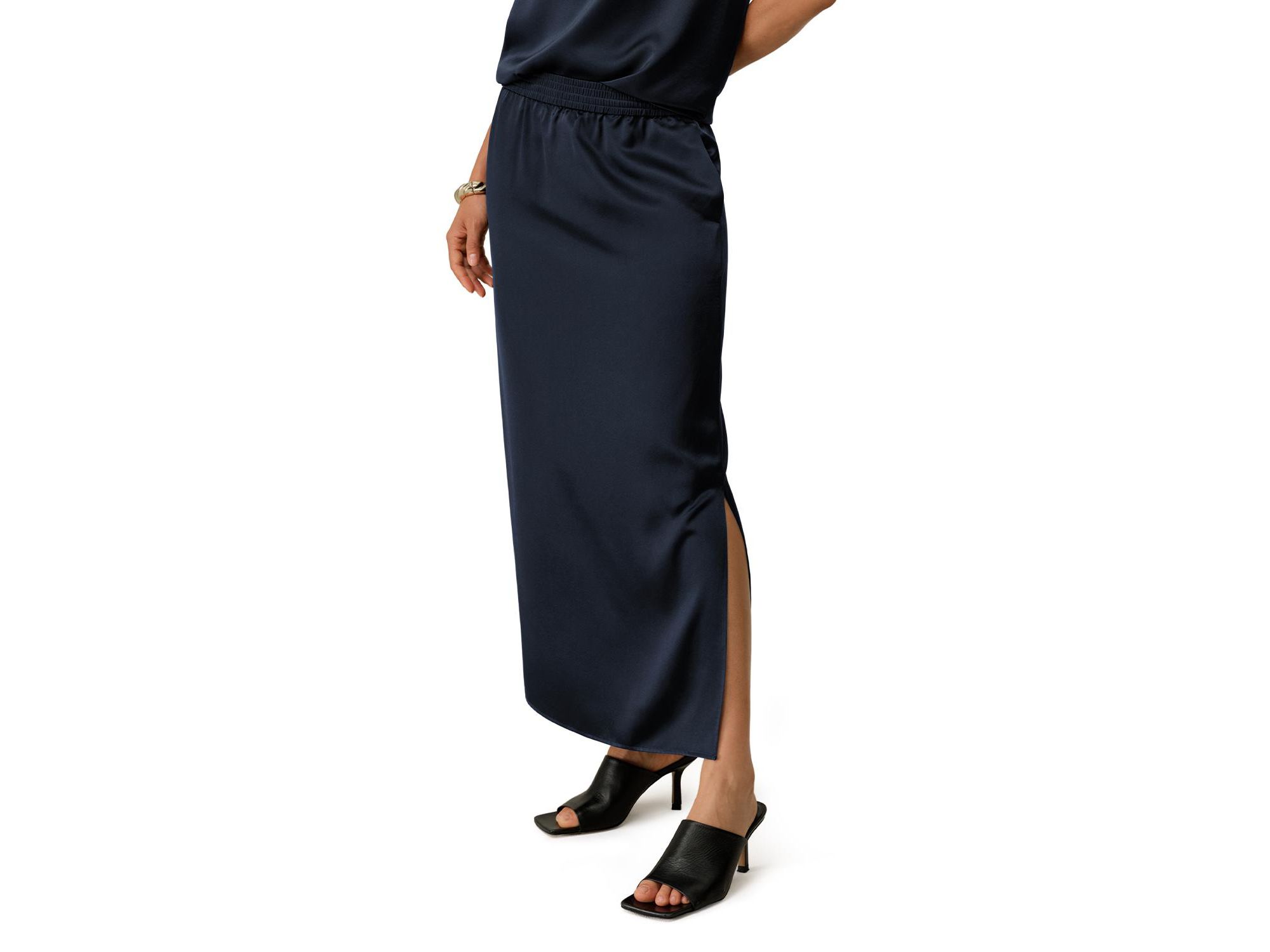 Washable Silk Charmeuse Pull-on Skirt - Image 1