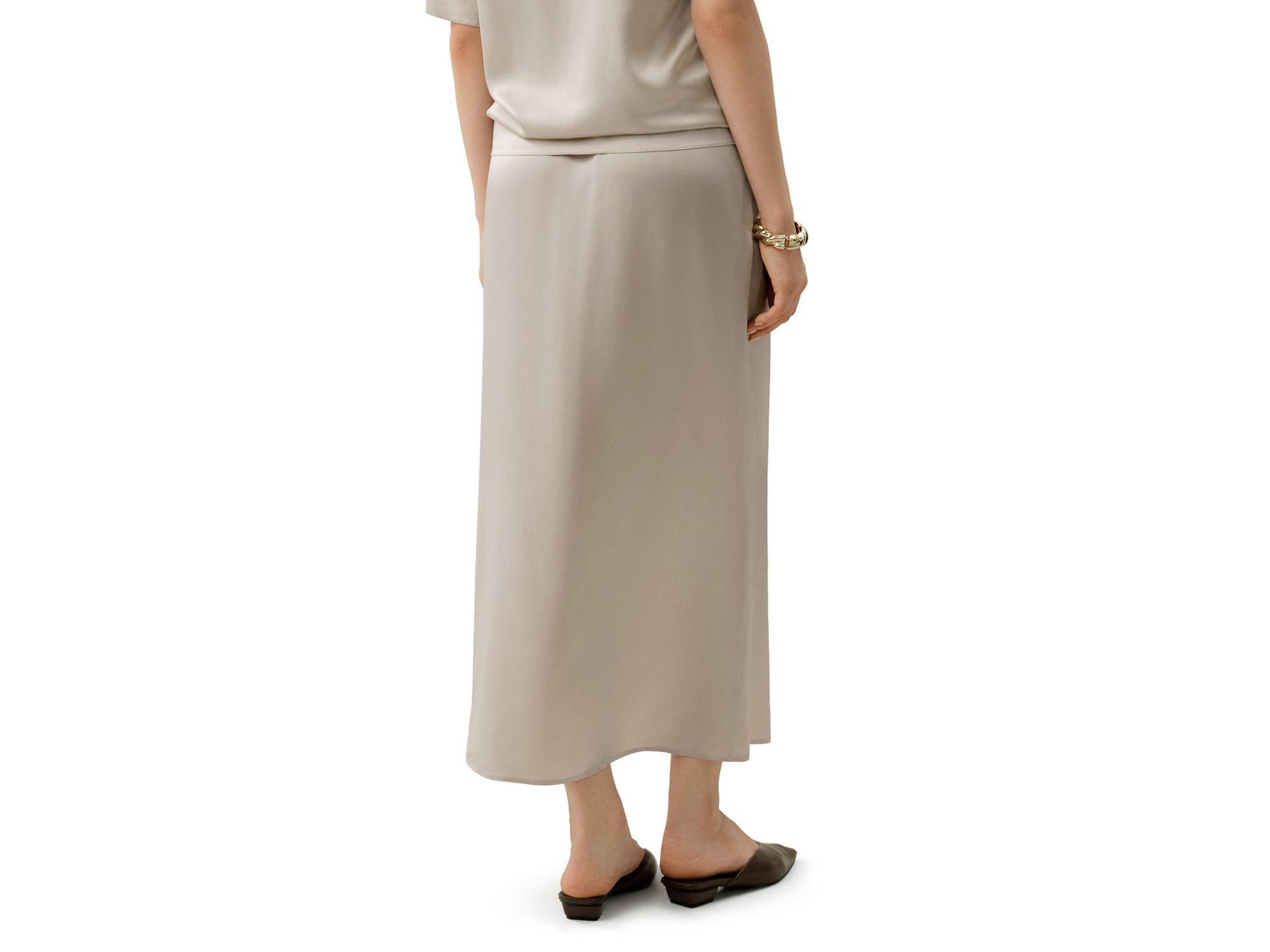 Washable Silk Charmeuse Pull-on Skirt — Image 8