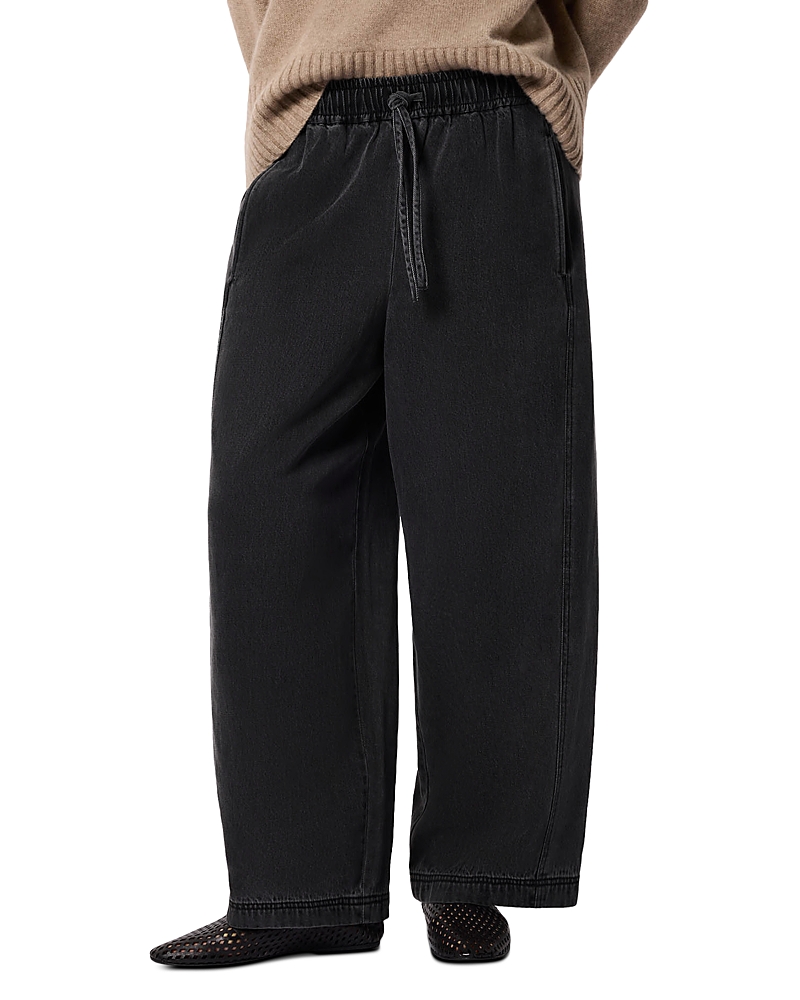 Whistles Casual Denim Barrel Jeans in Washed Black