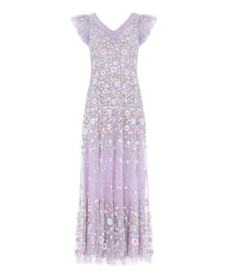 Ethereal Blooms Short Sleeve Ankle Gown