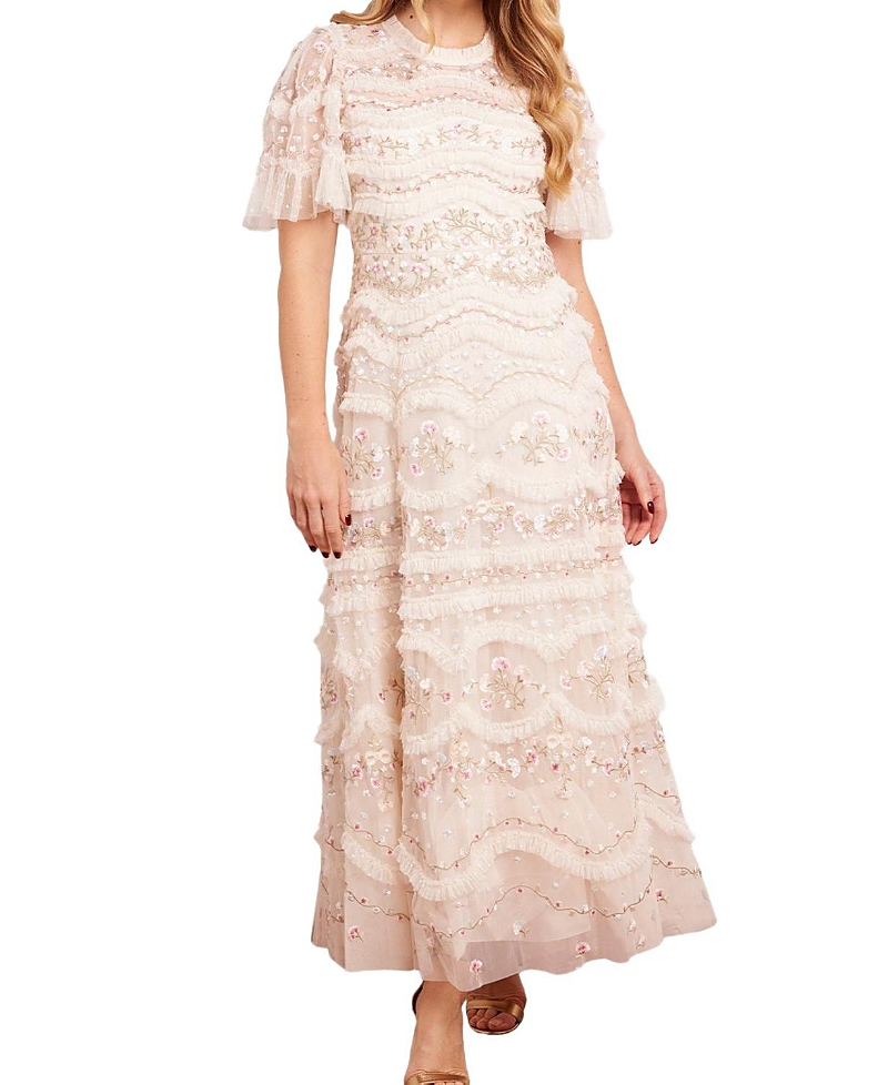 Needle & Thread Marina Ruffle Ankle Gown