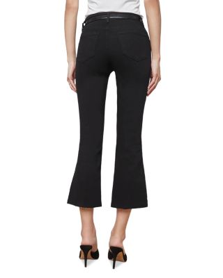 Kendra High Rise Crop Flare Jeans in Black