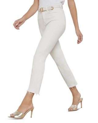Kendra High Rise Crop Flare Jeans in Blanc