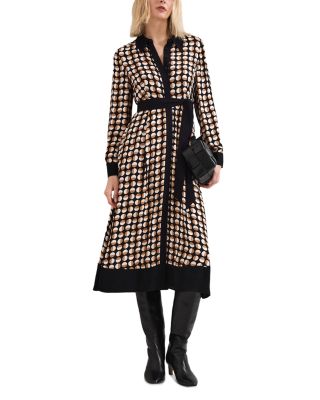 Naomi Spot Shirt Midi Dress