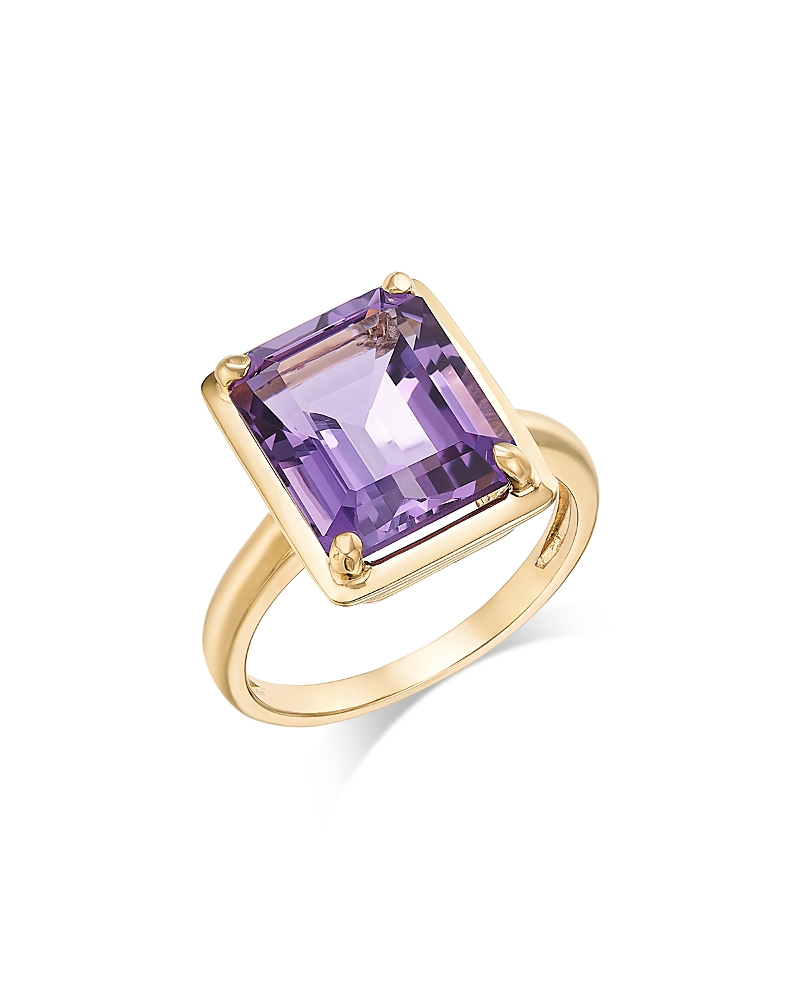 Bloomingdale's Fine Collection Amethyst Emerald Cut Ring in 14K Yellow Gold
