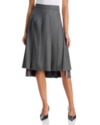 Below Knee Dropped Back Pleated Skirt