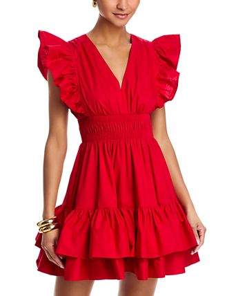 red short dress with sleeves Buy Lipsy Lace Sleeve Underbust Mini Skater from Next USA This stunning stretch material mini can be worn with the straps crossed and tied in the front or with a straight neck and bow in the back Red Draped Detail Mini Dress