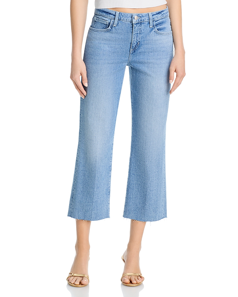 L'Agence Wanda High Rise Crop Wide Leg Jeans in Granova
