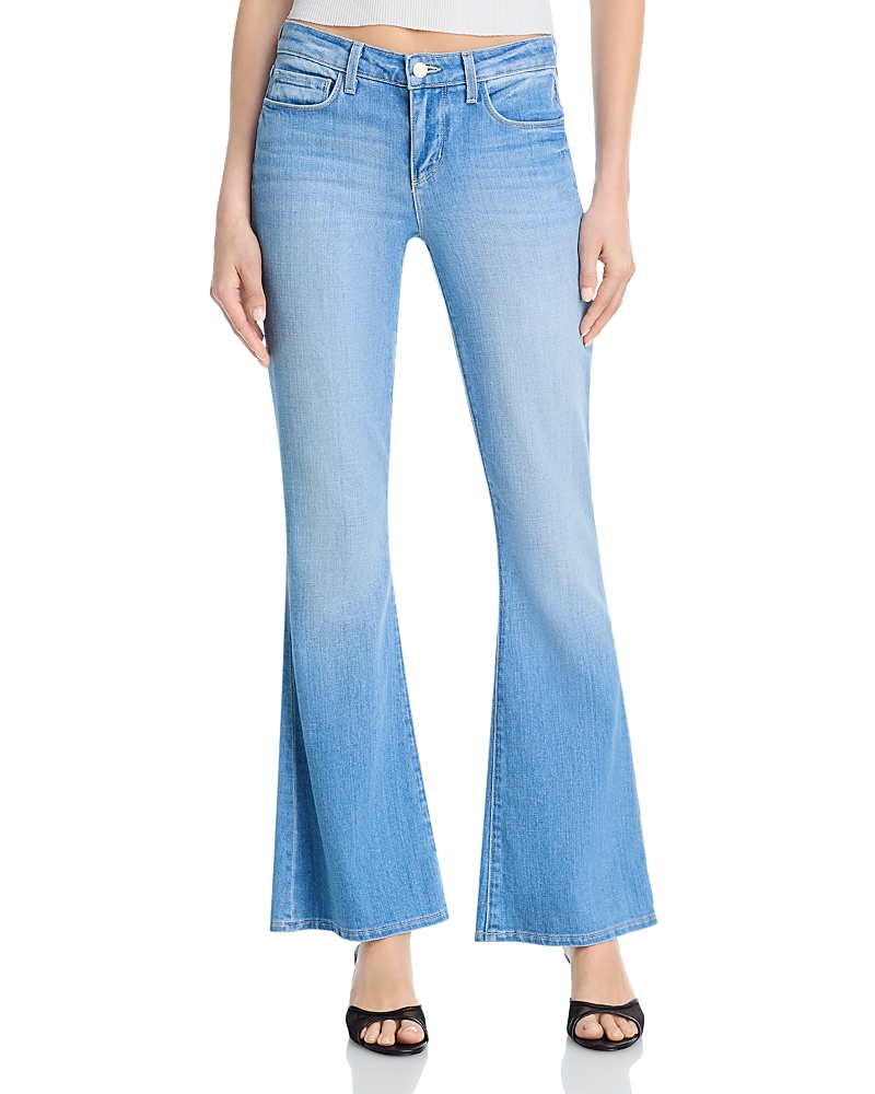 L'Agence Taney Low Rise Sneaker Flare Jeans in Pacific