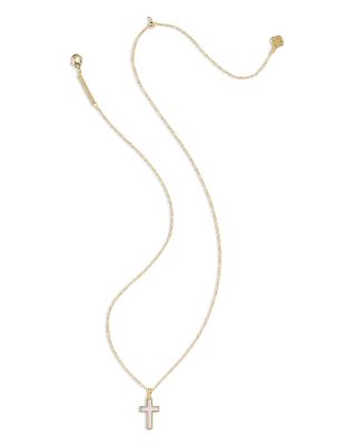 Cross Pendant Necklace in 14K Gold Pated, 19"